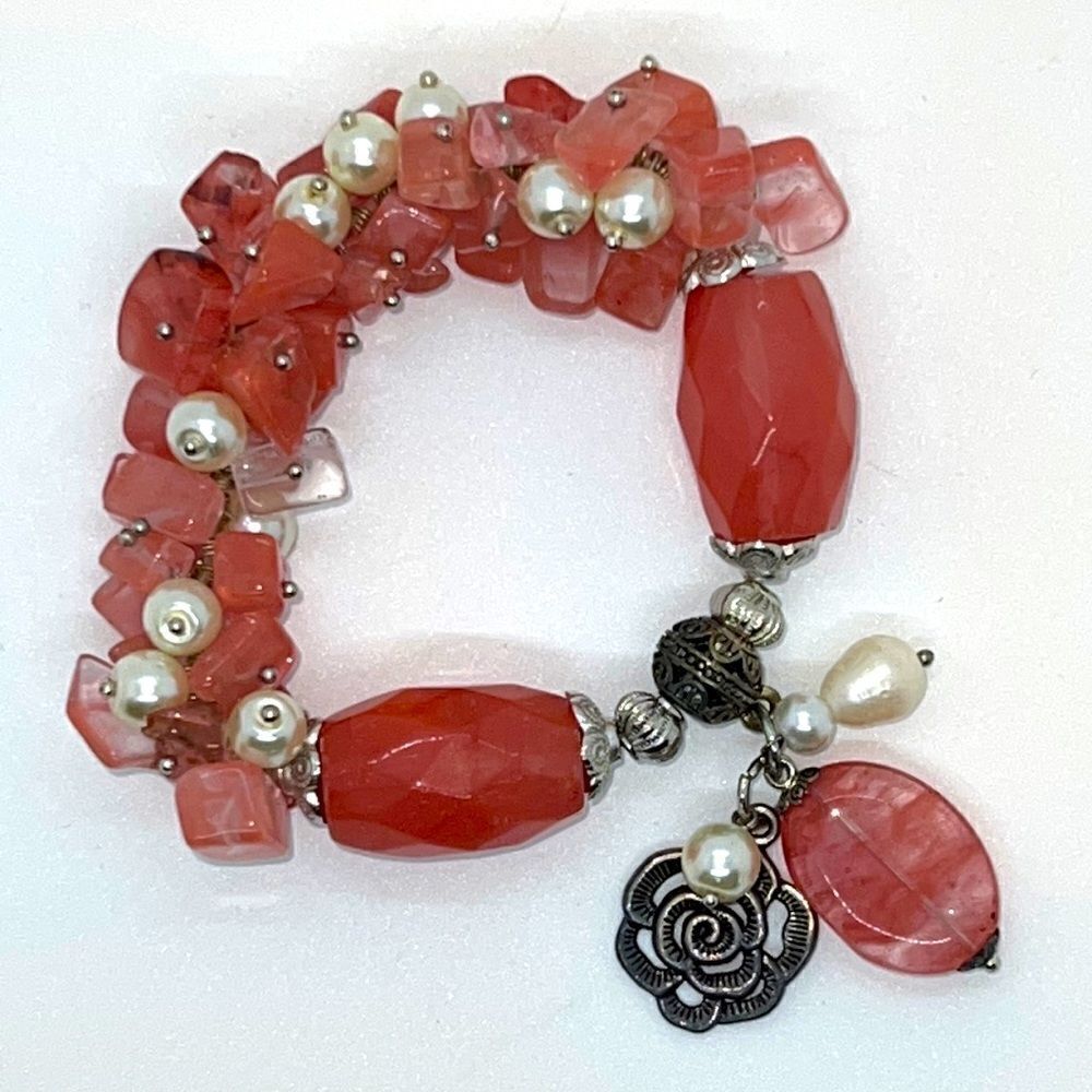 Beautiful Pink & Pearl Stone Bracelet